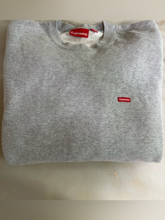 Supreme Other - Supreme Gray Crewneck Sweatshirt with Red Box Logo